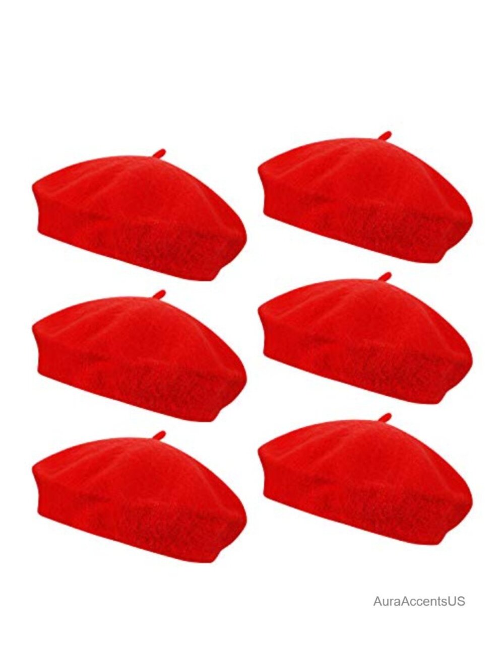 6 Pack Wool Beret Hats French Style Beanie for Women Girls Classic Winter